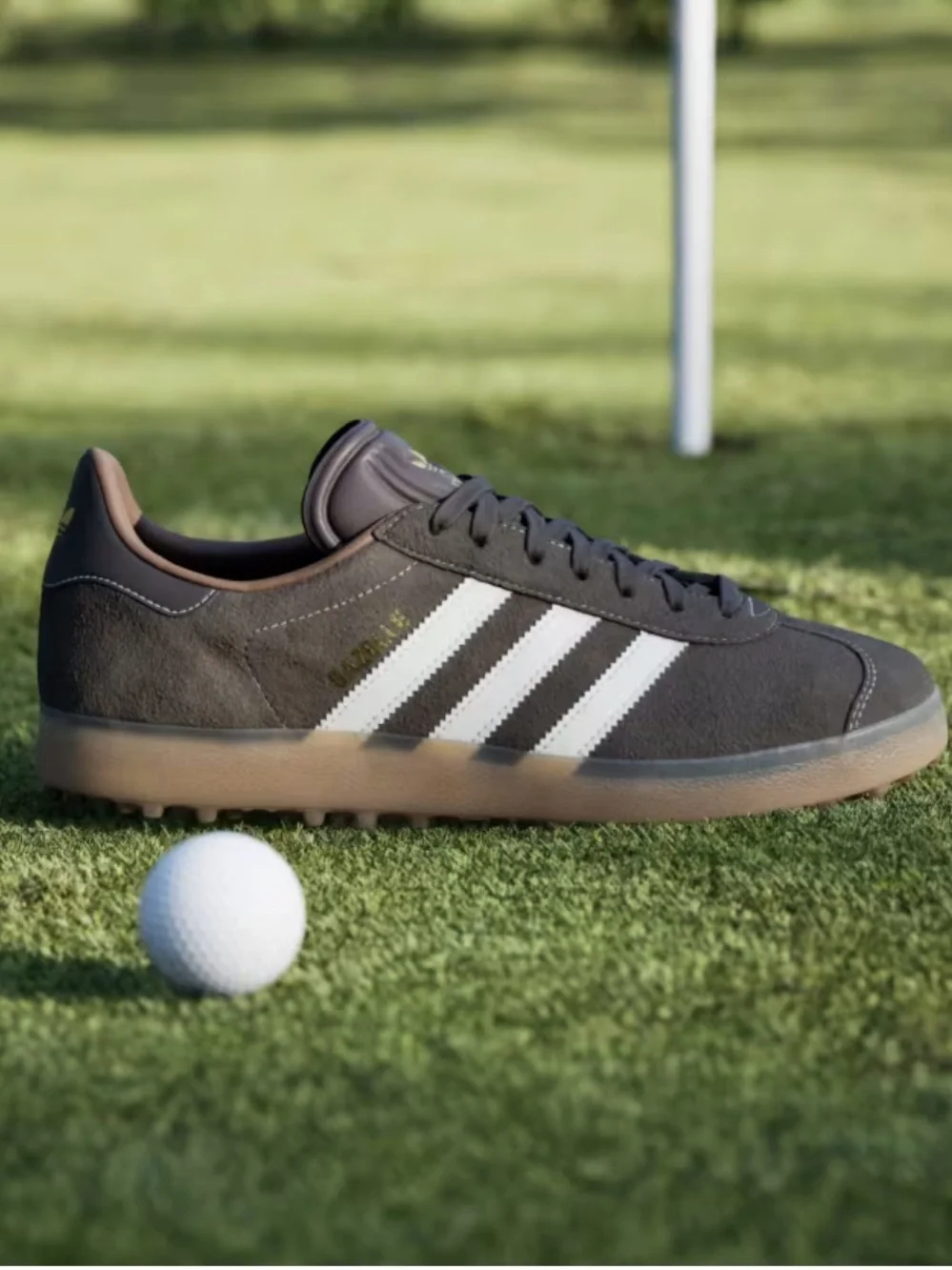 Adidas Shoes Gazelle Spikeless Golf Suede Men's Sneakers Brown White Size 12